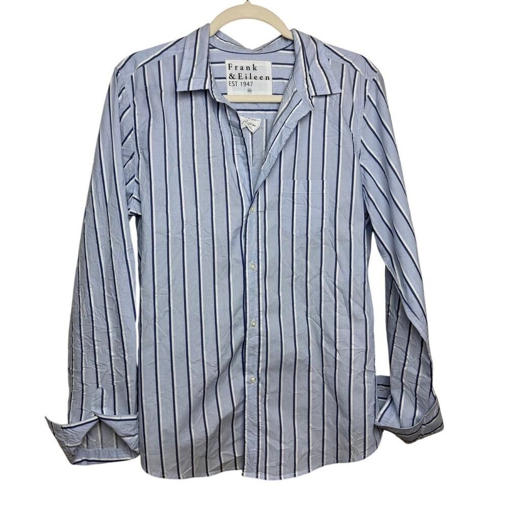 Frank & Eileen Blue Striped Button Down Shirt